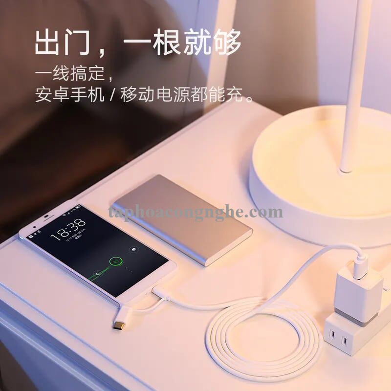 Ugreen 30170 0.5M màu trắng Cáp USB-A sang Micro USB + USB-C cao cấp US142 30030170